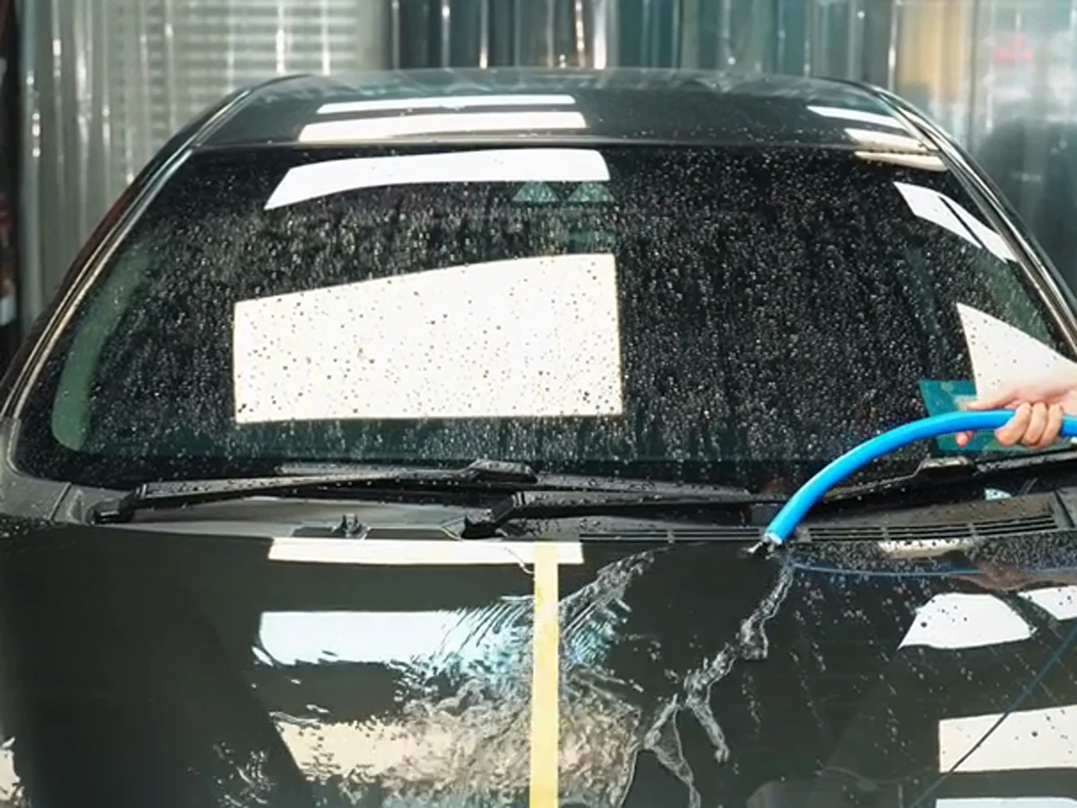Vehicle being washed before D215 application